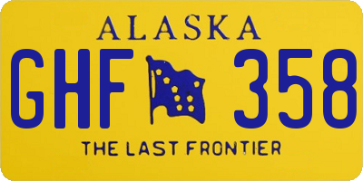 AK license plate GHF358