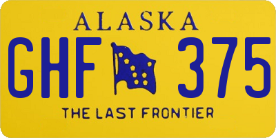 AK license plate GHF375