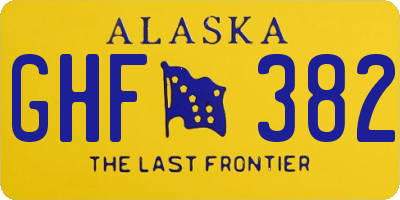 AK license plate GHF382