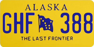 AK license plate GHF388