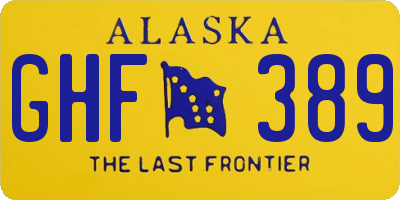 AK license plate GHF389