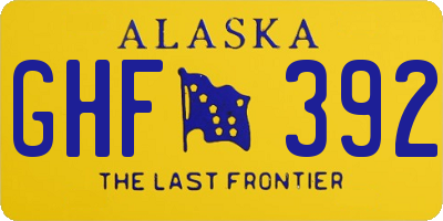 AK license plate GHF392