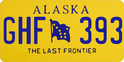 AK license plate GHF393
