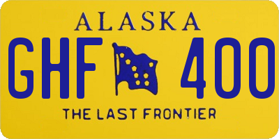 AK license plate GHF400