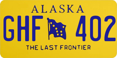AK license plate GHF402