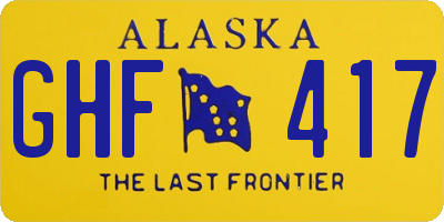 AK license plate GHF417