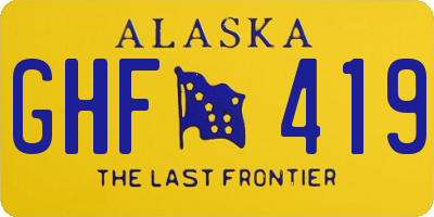 AK license plate GHF419