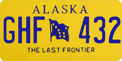 AK license plate GHF432