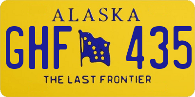 AK license plate GHF435