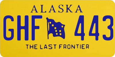 AK license plate GHF443