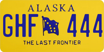 AK license plate GHF444