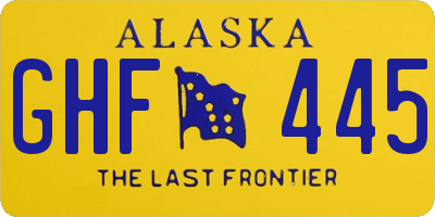 AK license plate GHF445