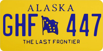 AK license plate GHF447