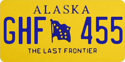 AK license plate GHF455