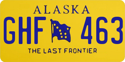 AK license plate GHF463
