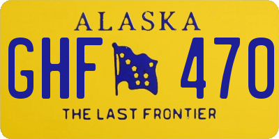 AK license plate GHF470