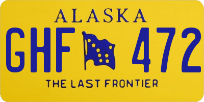 AK license plate GHF472