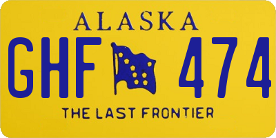 AK license plate GHF474