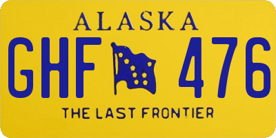 AK license plate GHF476