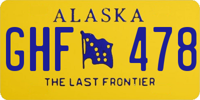 AK license plate GHF478