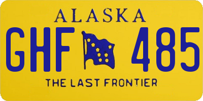 AK license plate GHF485