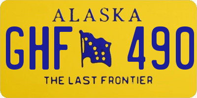 AK license plate GHF490
