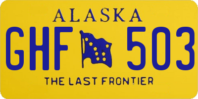 AK license plate GHF503