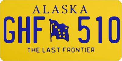 AK license plate GHF510