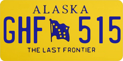AK license plate GHF515