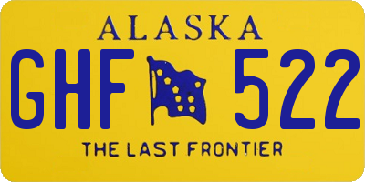 AK license plate GHF522