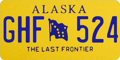 AK license plate GHF524