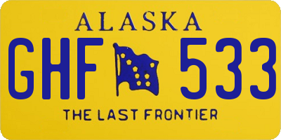 AK license plate GHF533