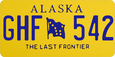 AK license plate GHF542
