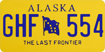 AK license plate GHF554