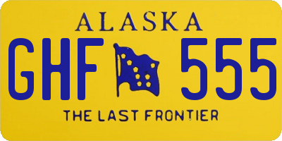 AK license plate GHF555