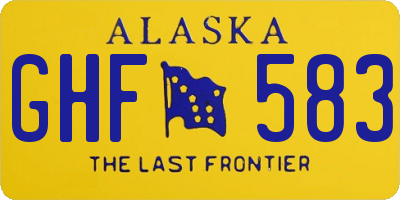 AK license plate GHF583