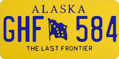 AK license plate GHF584