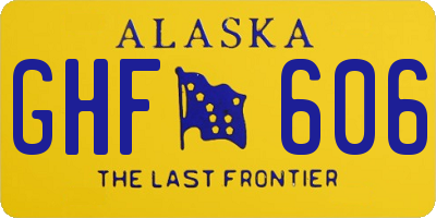 AK license plate GHF606