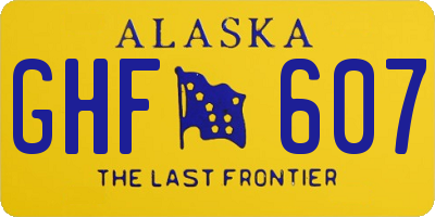 AK license plate GHF607