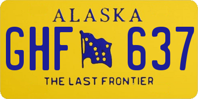 AK license plate GHF637