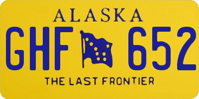 AK license plate GHF652