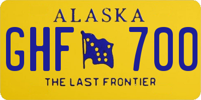 AK license plate GHF700