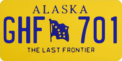 AK license plate GHF701