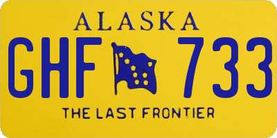 AK license plate GHF733