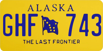 AK license plate GHF743