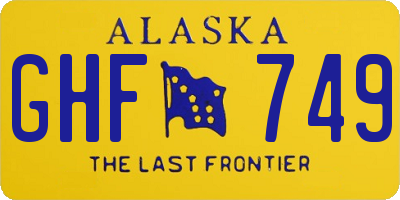 AK license plate GHF749
