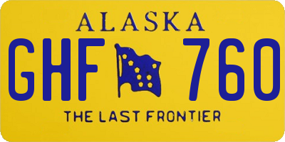 AK license plate GHF760