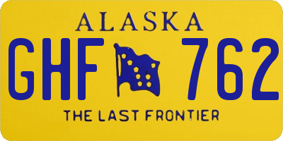 AK license plate GHF762