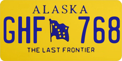 AK license plate GHF768