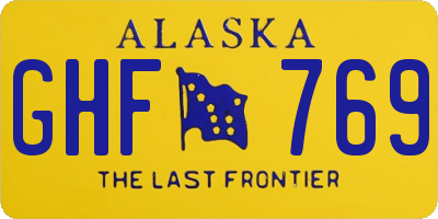 AK license plate GHF769